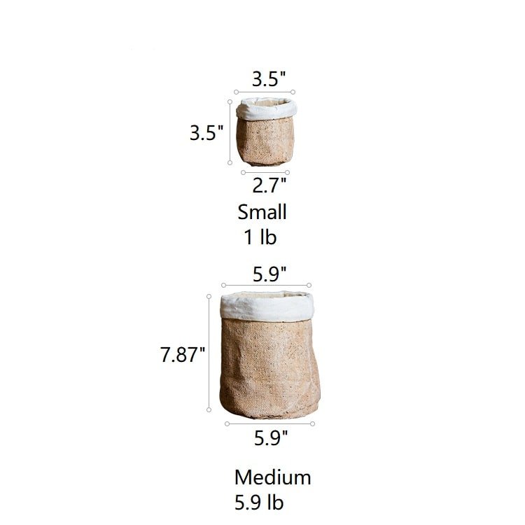 Paper Bag Style Concrete Garden Pot - RusticReach
