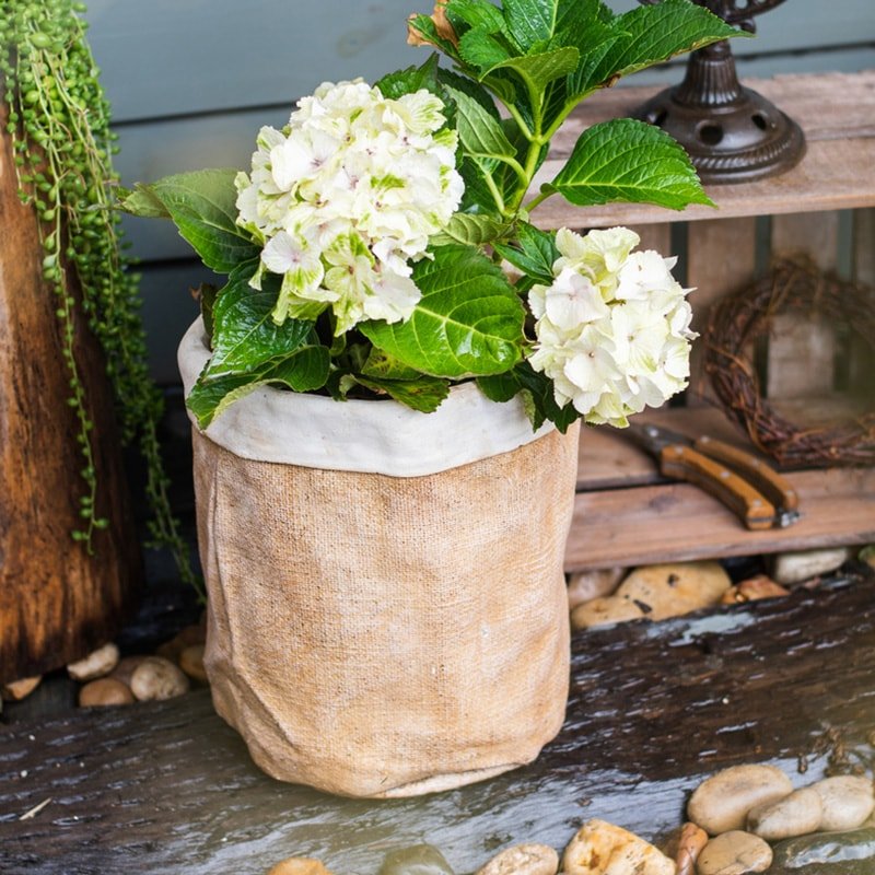 Paper Bag Style Concrete Garden Pot - RusticReach