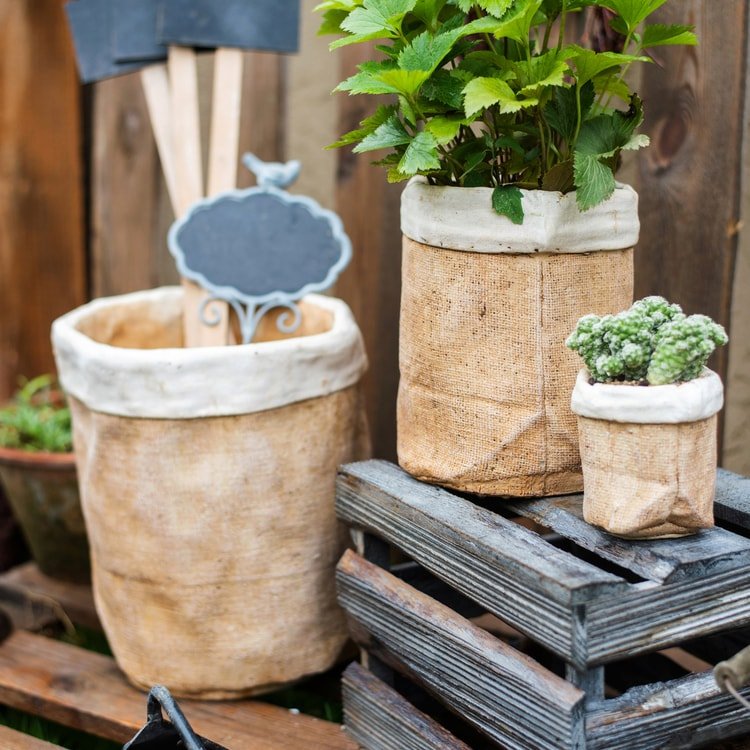 paper bag pot plant holder Paper Bag Style Concrete Garden Pot – RusticReach