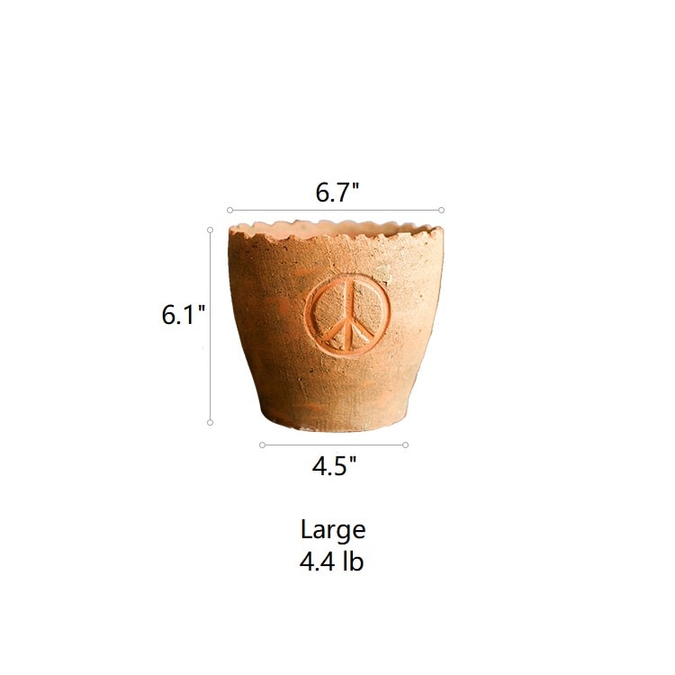 Peace Symbol Terracotta Pot
