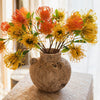 Faux Silk Artificial Pincushion Flower Stem 24" Tall - RusticReach