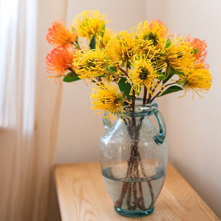 Faux Silk Artificial Pincushion Flower Stem 24" Tall - RusticReach