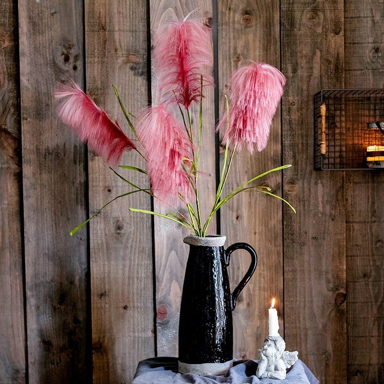 Faux Silk Artificial Pink Reed Grass Stem 45" Tall - RusticReach