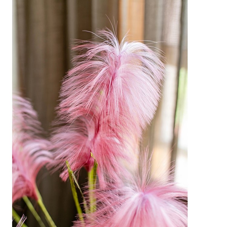 Faux Silk Artificial Pink Reed Grass Stem 45" Tall - RusticReach