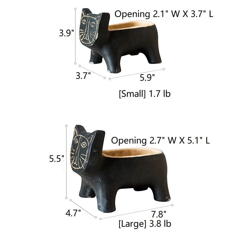 Cat Shape Small Planter in Concrete - RusticReach