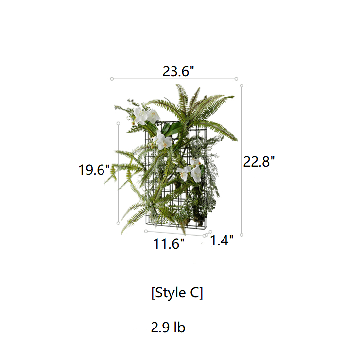 Artificial Faux Plant Metal Frame Wall Décor - RusticReach