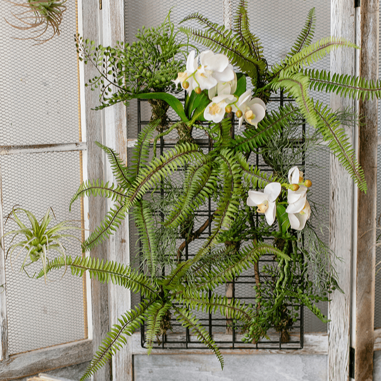 wall hanging faux plants Artificial Faux Plant Metal Frame Wall Décor