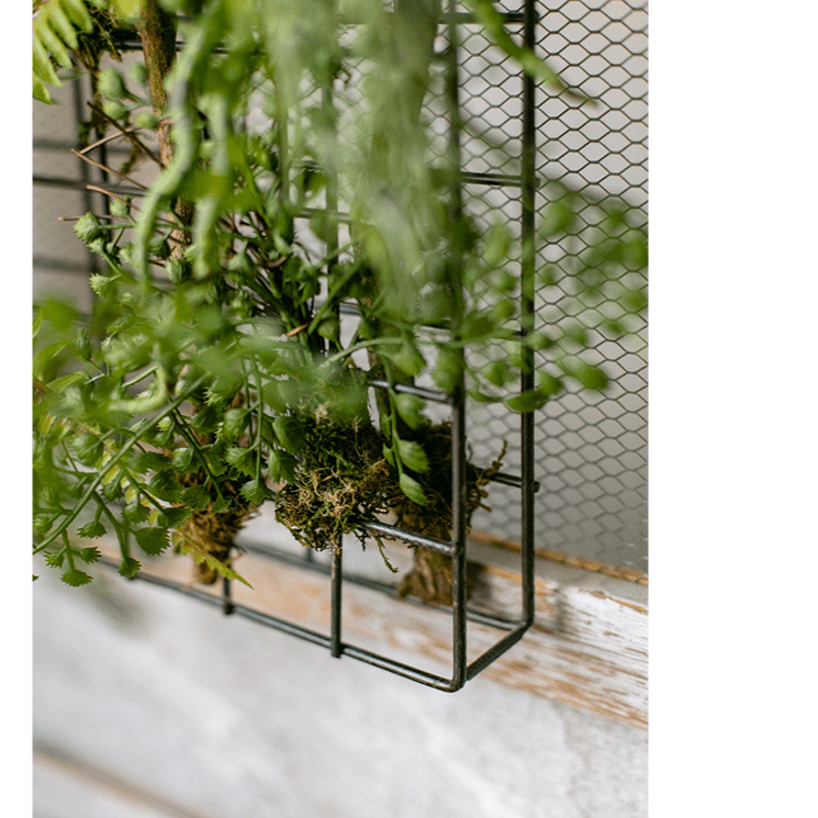 Artificial Faux Plant Metal Frame Wall Décor - RusticReach