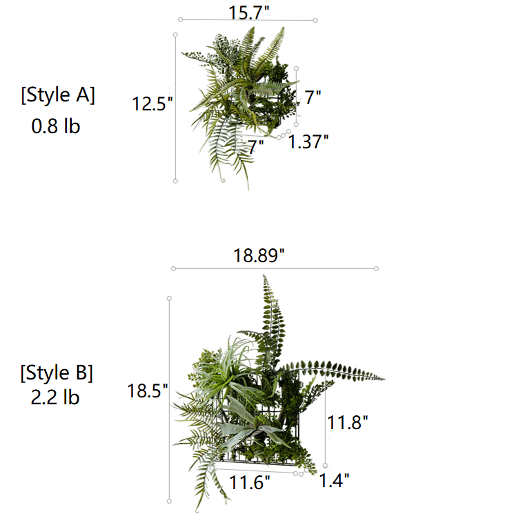 Artificial Faux Plant Metal Frame Wall Décor - RusticReach