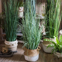 Potted Plant Artificial Onion Grass 43" Tall