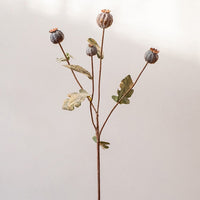 Artificial Poppy Fruit Stem 23.6" Tall Silk Plant