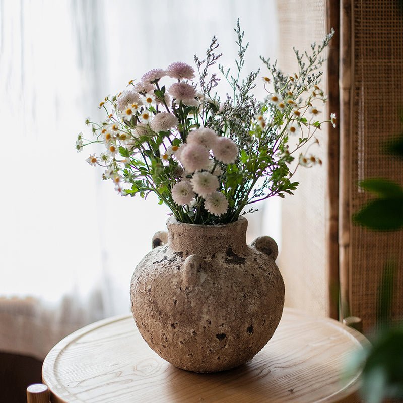 Pottery Stoneware Vase Zen Style Pottery for Dried Flowers - RusticReach