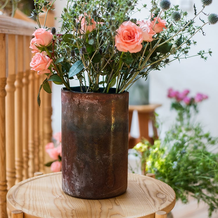 Rustic Reach Rust Style Art Glass Vase-