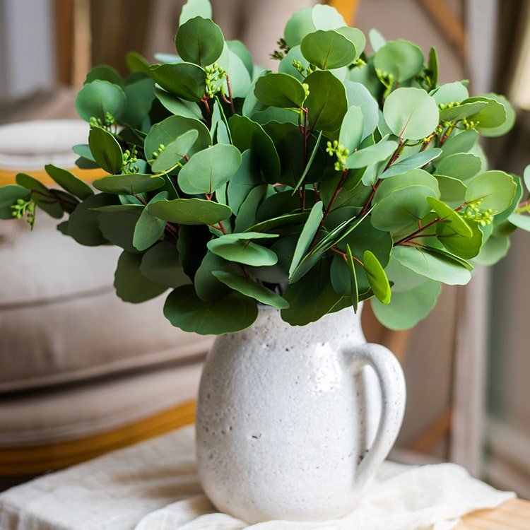 Artificial Faux Round Leaf Eucalyptus Bundle 16" Tall - RusticReach