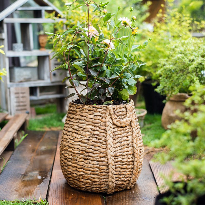 Large Rope Basket Cement Planter - RusticReach
