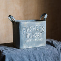 Rectangular Flower Pot Gray Farmers Market