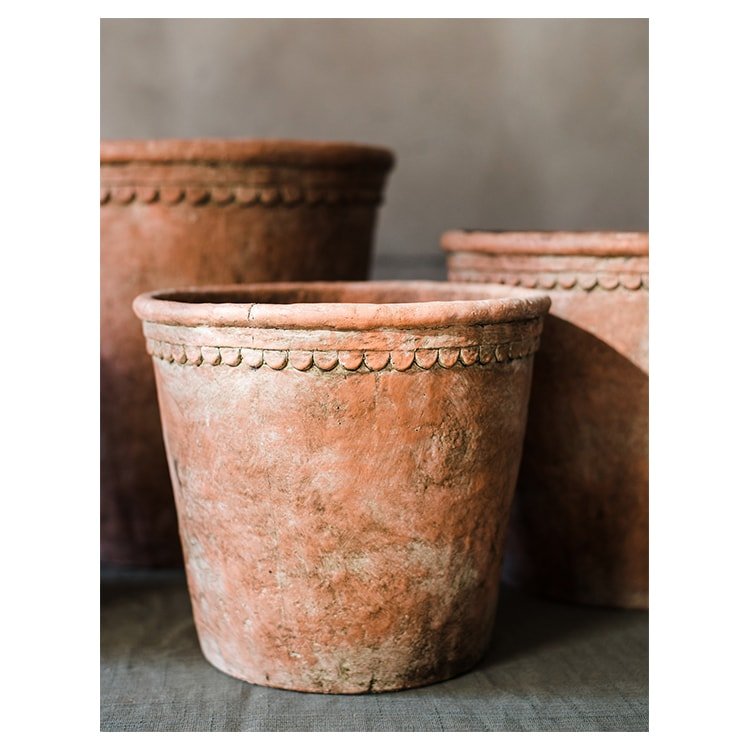 Large Terracotta Red Concrete Planter Pot - RusticReach