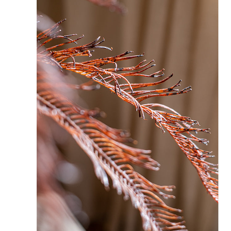 Tall Red Brown Artificial Fern Leaf Stem 48" Tall