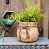 Ribbon Bag Style Concrete Garden Pot - RusticReach
