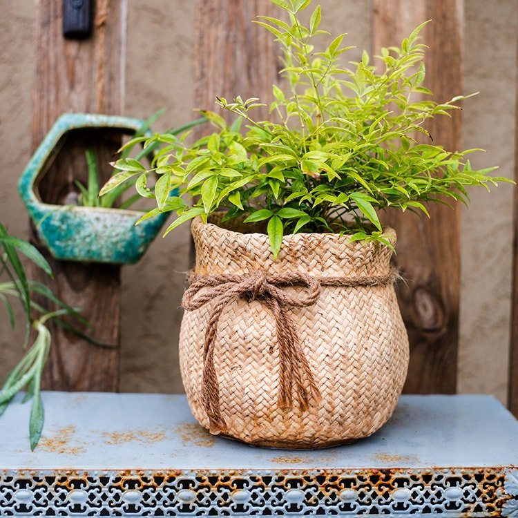 Ribbon Bag Style Concrete Garden Pot - RusticReach