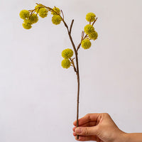 Artificial Ricinus Stem in Yellow 15" Tall