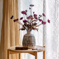 Faux Silk Rustic Poppy Flower Stem in Purple 23" Tall