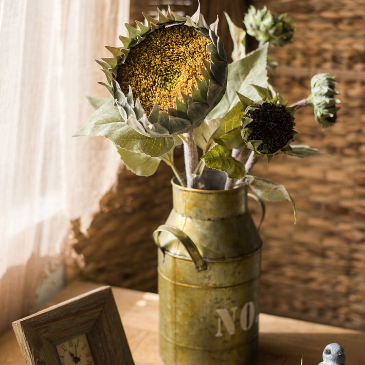 Faux Artificial Flower Silk Sunflower Stem 28 Tall