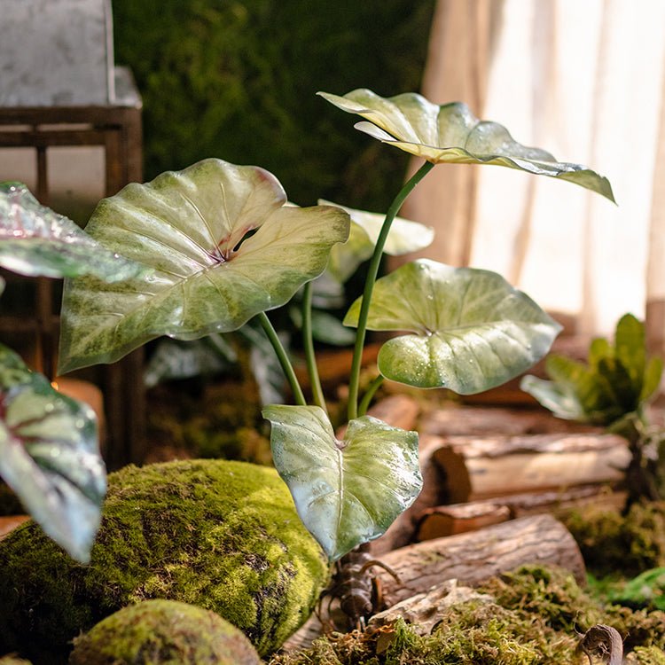 Faux Artificial Rooted Bunch Alocasia 19" Tall - RusticReach
