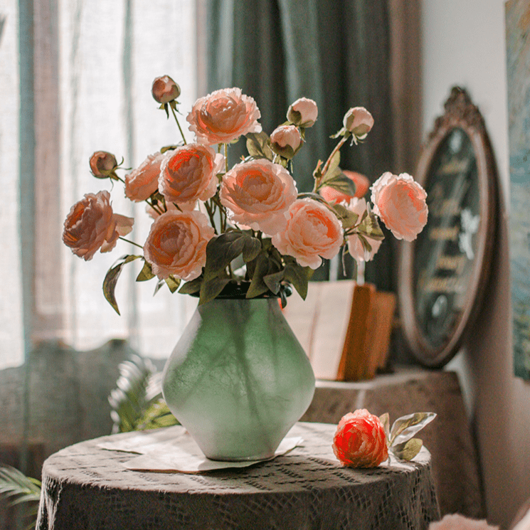 Faux Silk Peony Stem 27" Tall Artificial - RusticReach