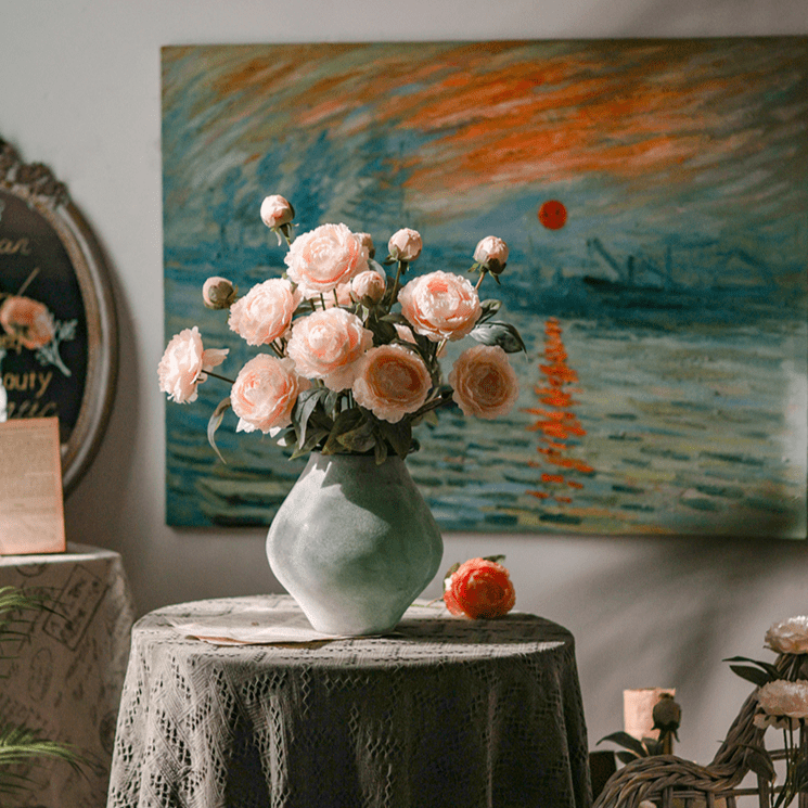 Faux Silk Peony Stem 27" Tall Artificial - RusticReach