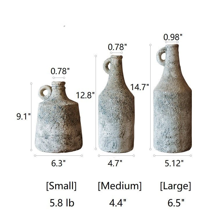 Small Opening Rough Textured Dried Flower Vase - RusticReach