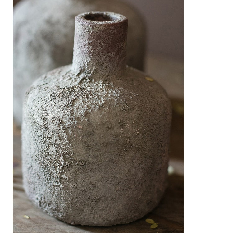 Small Opening Stoneware Terracotta Vase