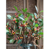 Artificial Fruit Snow Berry Leaf Stem 28" Tall Silk Plant - RusticReach