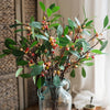 Artificial Fruit Snow Berry Leaf Stem 28" Tall Silk Plant - RusticReach