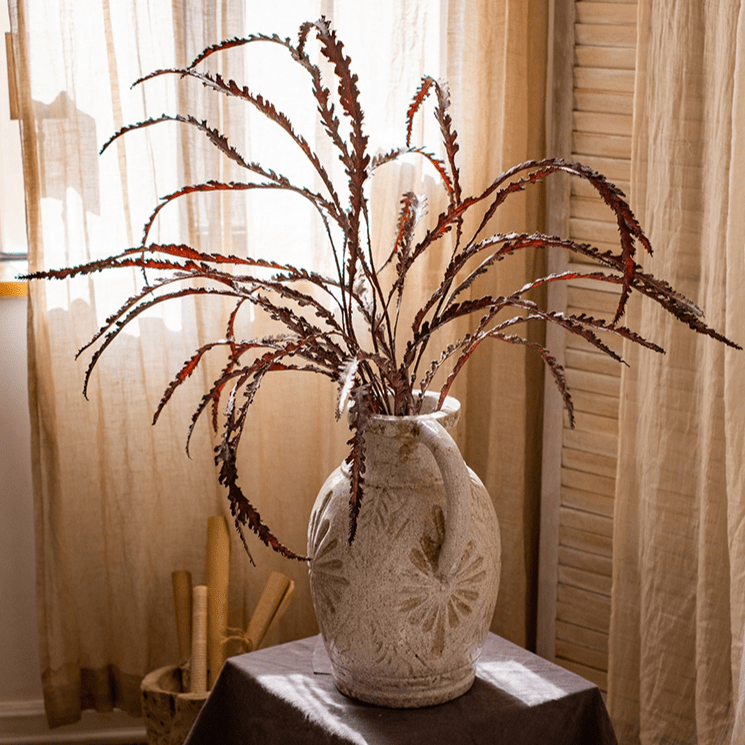 Artificial Spider Brake Fern Stem in Brown 43" Tall Faux - RusticReach