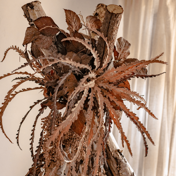 Artificial Spider Brake Fern Stem in Brown 43" Tall Faux - RusticReach