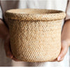 Straw Basket Style Concrete Planter - RusticReach