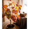 Artificial Silk Red Leaf Banyan Tree In Pot - RusticReach