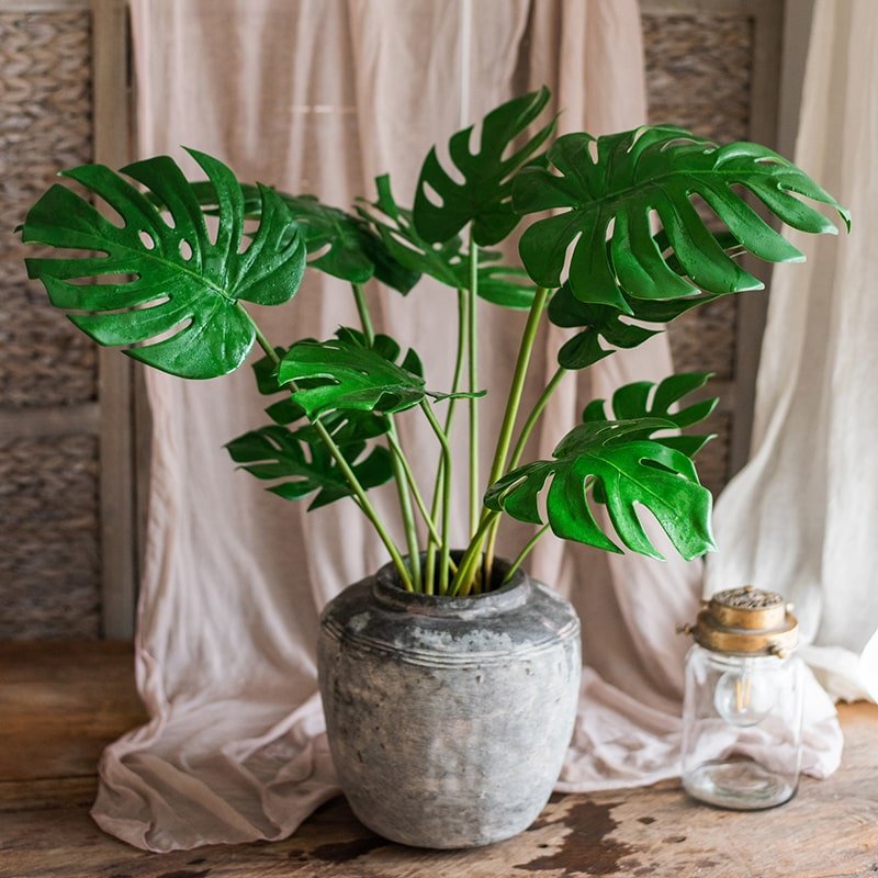 Artificial Faux Real Touch Turtle Leaf Stem Bunch - RusticReach