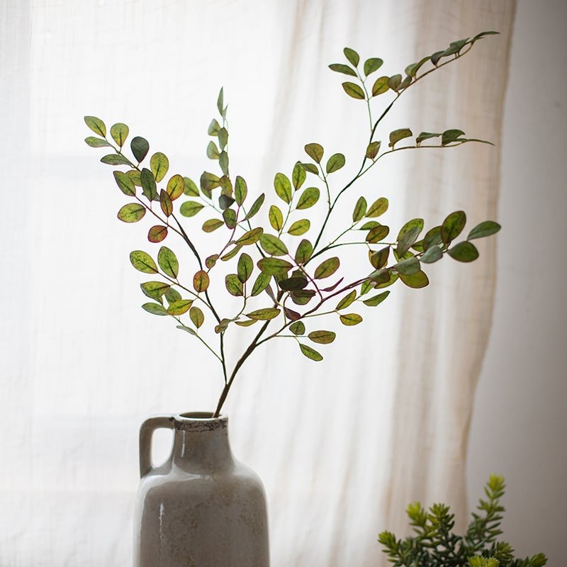 Artificial Faux Green Tzu Tan Leaf Stem 37" Tall - RusticReach