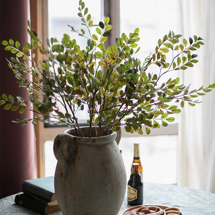 Artificial Faux Green Tzu Tan Leaf Stem 37" Tall - RusticReach