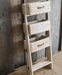 Solid Wood Drawer Style Decorative Plant Stand