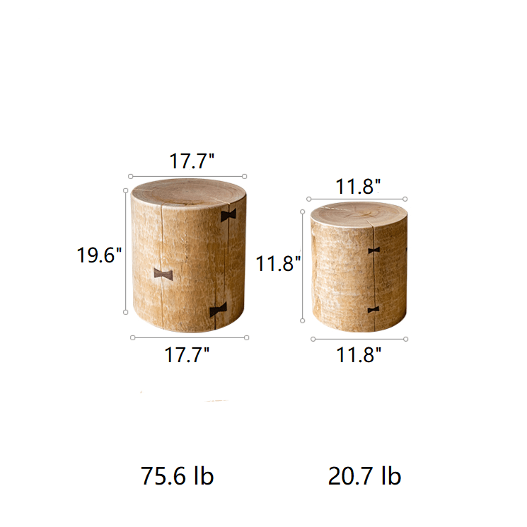 Pine Wood Pedestal Table Side Table - RusticReach