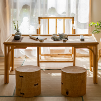 Pine Wood Pedestal Table Side Table