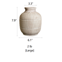 White Textured Porcelain Ceramic Jar Vase