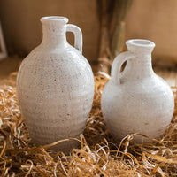 White Ceramic Vase Small Opening Vase
