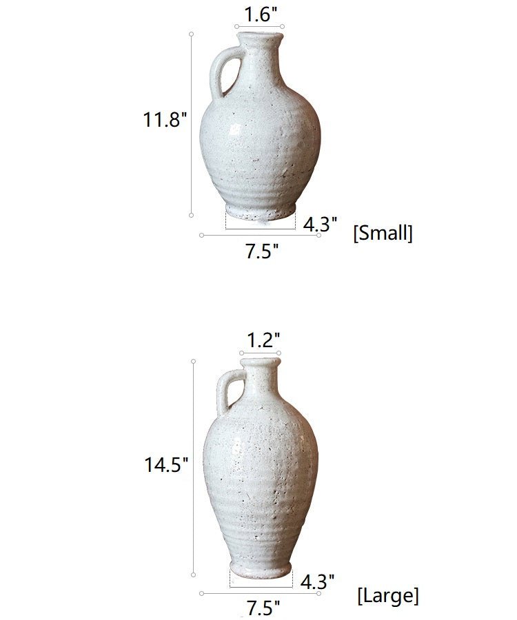 White Ceramic Vase Small Opening Vase - RusticReach