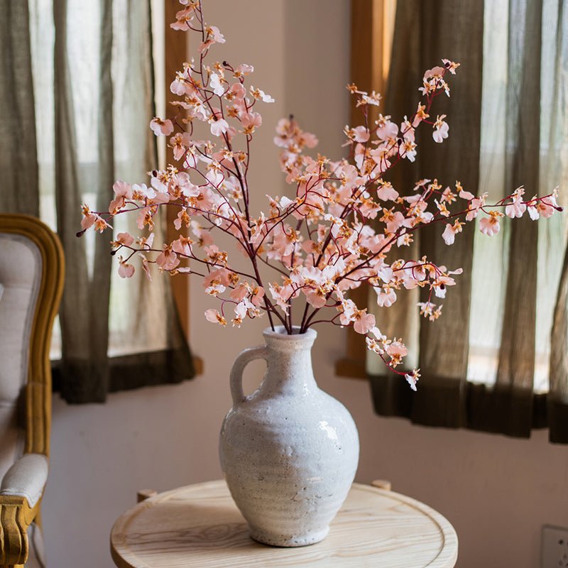 White Ceramic Vase Small Opening Vase - RusticReach