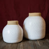 White Flower Vase Glazed Ceramic Vase - RusticReach