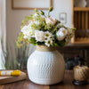White Flower Vase Glazed Ceramic Vase - RusticReach